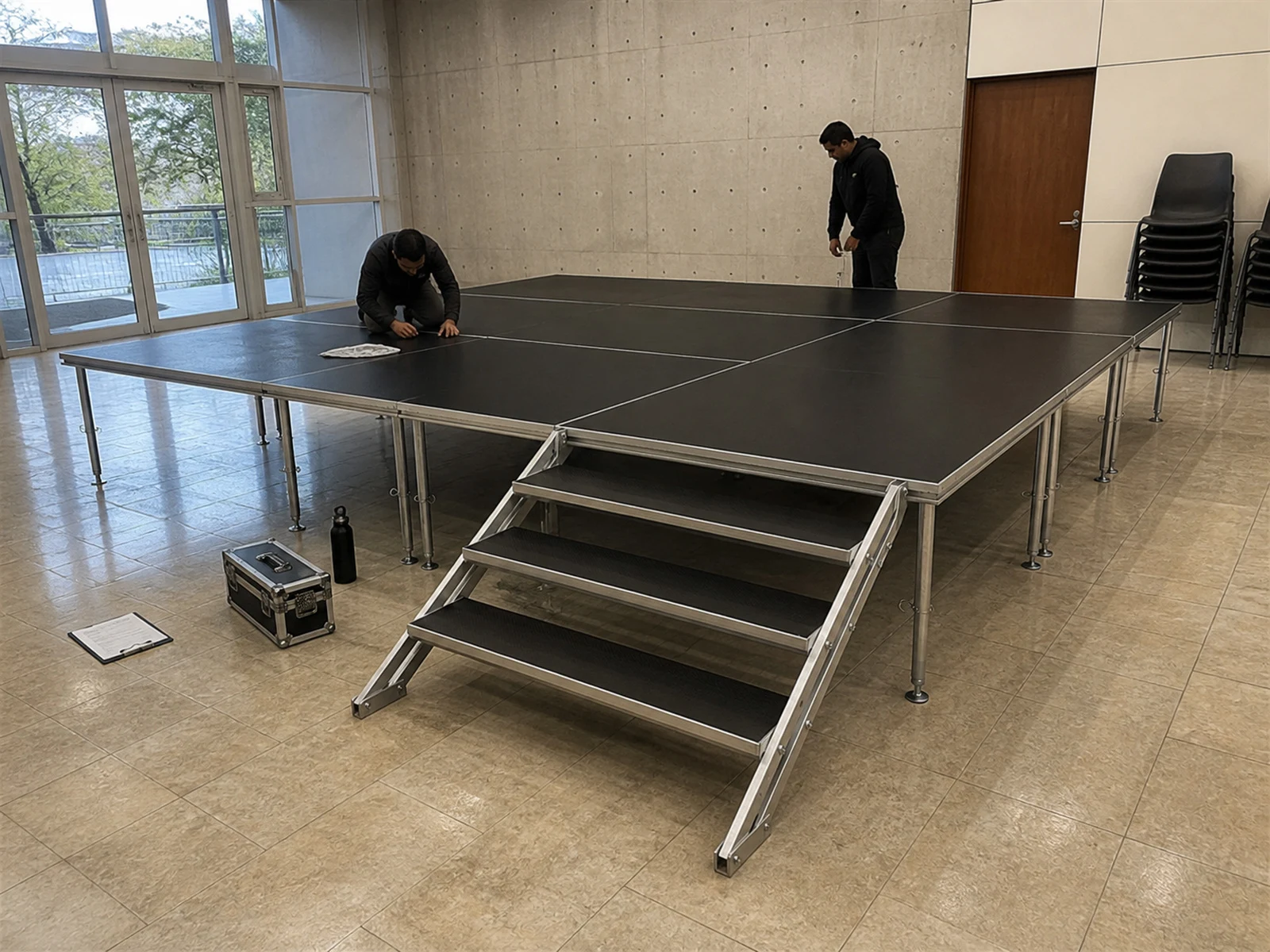 Vista 22 de Set Escenario 6x3 Metros con Escalera Optux