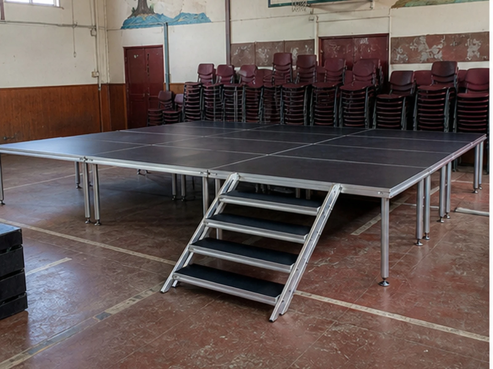 Vista 16 de Set Escenario 6x4 Metros con Escalera Optux