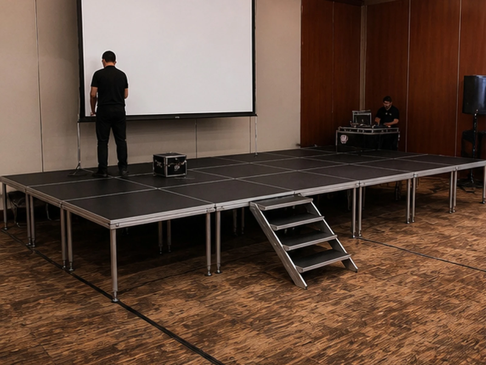 Vista 30 de Set Escenario 8x4 Metros con Escalera Optux
