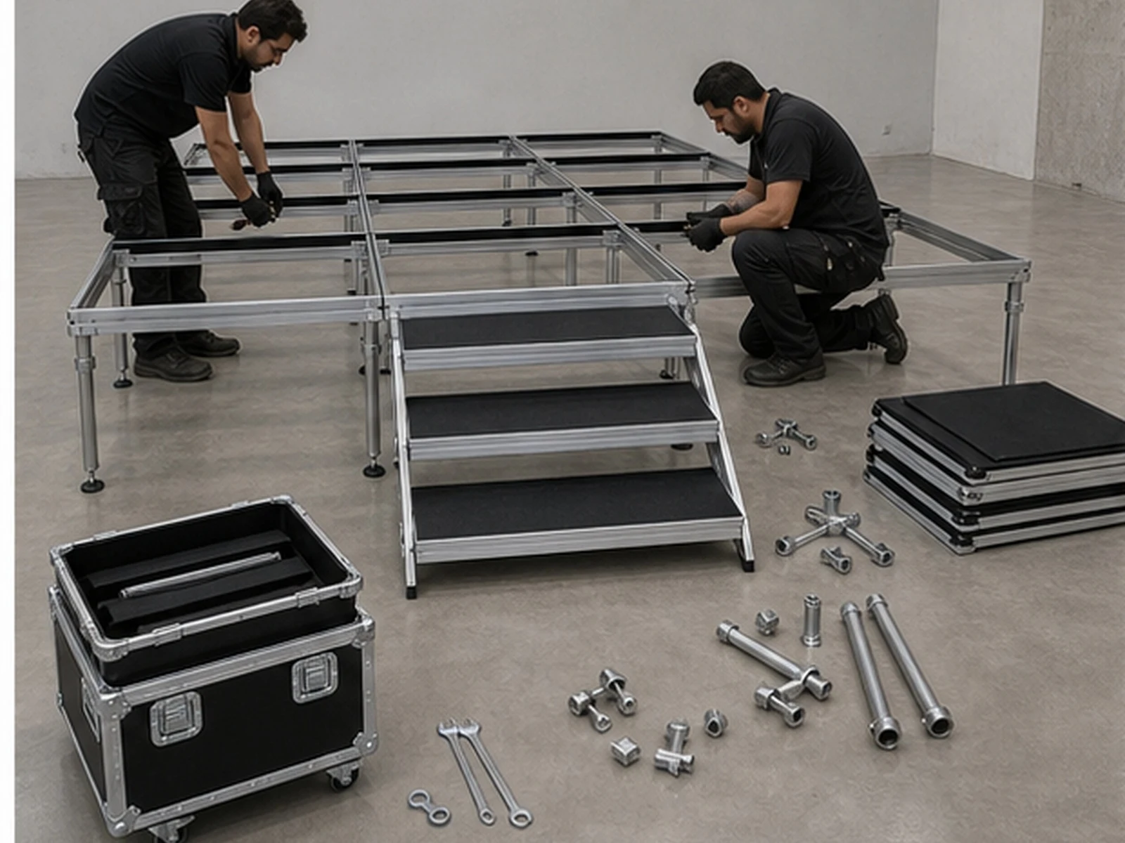 Vista 28 de Set Escenario 8x5 Metros con Escalera Optux